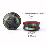 Labradorite Stone Ear Plugs 8-25mm Gauges Saddle Bod