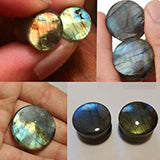 Labradorite Stone Ear Plugs 8-25mm Gauges Saddle Bod