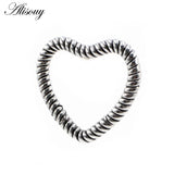 Stainless Steel Twist Heart Love Ear Weights Heavy Expander Stretcher Plugs