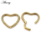 Stainless Steel Twist Heart Love Ear Weights Heavy Expander Stretcher Plugs