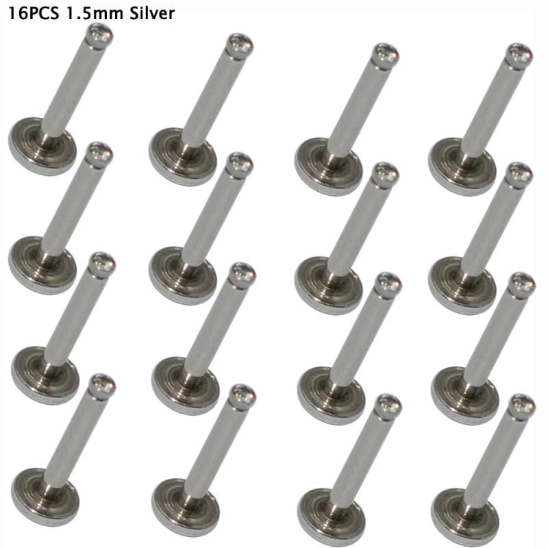 16PCS Surgical Steel CZ Gem Lip Ring Tragus Cartilage Earring Piercing