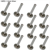 16PCS Surgical Steel CZ Gem Lip Ring Tragus Cartilage Earring Piercing