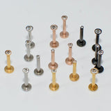 16PCS Surgical Steel CZ Gem Lip Ring Tragus Cartilage Earring Piercing