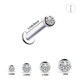 16PCS Surgical Steel CZ Gem Lip Ring Tragus Cartilage Earring Piercing