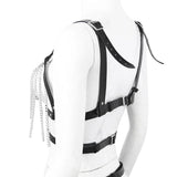 Women Leather Chest Harness Bra Body Chain Belt Tassel Waist Chain Punk