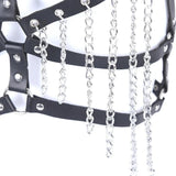 Women Leather Chest Harness Bra Body Chain Belt Tassel Waist Chain Punk