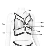 Women Leather Chest Harness Bra Body Chain Belt Tassel Waist Chain Punk