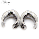 2pcs Stainless Steel Ear Plugs Tunnels Gauges Weights