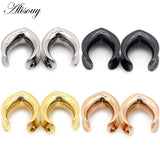 2pcs Stainless Steel Ear Plugs Tunnels Gauges Weights