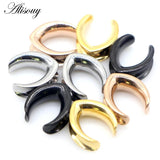 2pcs Stainless Steel Ear Plugs Tunnels Gauges Weights