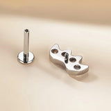 ASTM F136 Titanium PIERC Lip Ring CZ Top Ear Cartilage Labret Studs