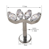 ASTM F136 Titanium PIERC Lip Ring CZ Top Ear Cartilage Labret Studs