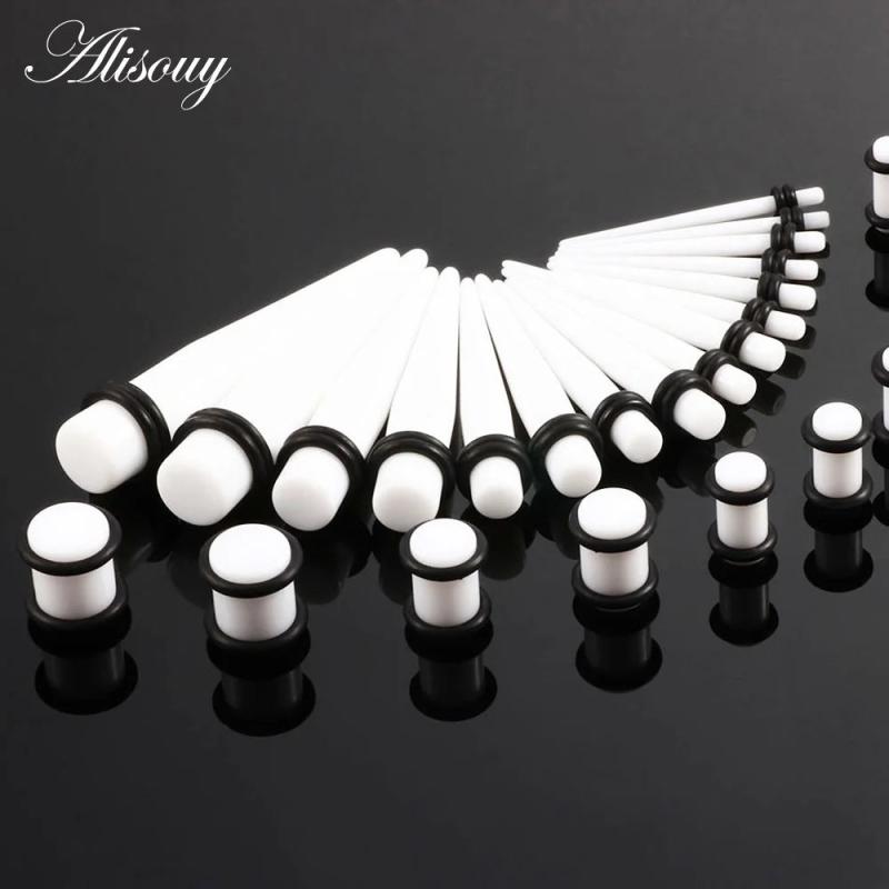 36pcs Ear Tunnels Pierces Gauges Mix Size 1.6mm-10mm Acrylic Ear Expanders