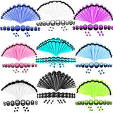 36pcs Ear Tunnels Pierces Gauges Mix Size 1.6mm-10mm Acrylic Ear Expanders