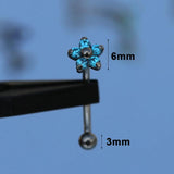 F136 Titanium Eyebrow Prong Set Opal Zircon 16G Banana Curved Piercing