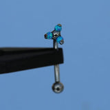 F136 Titanium Eyebrow Prong Set Opal Zircon 16G Banana Curved Piercing