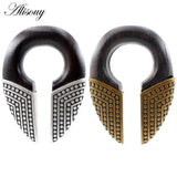 Wood Alloy Hollow Key Ear Weights Heavy Expander Plugs Gauges