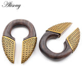 Wood Alloy Hollow Key Ear Weights Heavy Expander Plugs Gauges