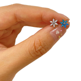 G23 Titanium Snowflake Ear Studs CZ Labret Lip Cartilage EARRING