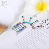 12pcs 14g Stainless Steel Tongue Ring Set, Flower Skull Shape Tongue Piercings