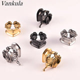 2PCS Stainless Steel Dragon Saddle Plugs Ear Gauges Tunnels Piercing