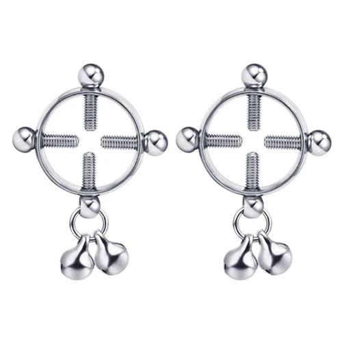 CrazyPiercing Shield Rings with Bell, Surgical Steel, Adjustable, Body Piercing