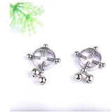CrazyPiercing Shield Rings with Bell, Surgical Steel, Adjustable, Body Piercing