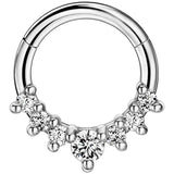 16g Surgical Steel Septum Clicker CZ Teardrop Piercing