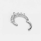16g Surgical Steel Septum Clicker CZ Teardrop Piercing