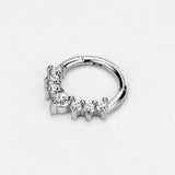 16g Surgical Steel Septum Clicker CZ Teardrop Piercing