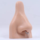 16g Surgical Steel Septum Clicker CZ Teardrop Piercing