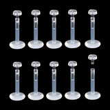 10PCS Clear Invisible Bioplastic Labret Lip Rings Work Lip Piercing Jewelry