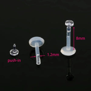 10PCS Clear Invisible Bioplastic Labret Lip Rings Work Lip Piercing Jewelry