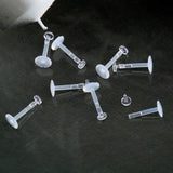 10PCS Clear Invisible Bioplastic Labret Lip Rings Work Lip Piercing Jewelry