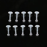 10PCS Clear Invisible Bioplastic Labret Lip Rings Work Lip Piercing Jewelry