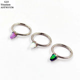 G23 Titanium Nose Ring with Opal Open Ring Piercing Jewelry