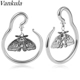 Vankula Moth Ear Weights Stainless Steel Dangle Plugs Hooks Gauges Expander