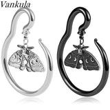 Vankula Moth Ear Weights Stainless Steel Dangle Plugs Hooks Gauges Expander