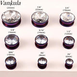 Punk Stainless Steel Round Zircon Ear Piercing Tunnels