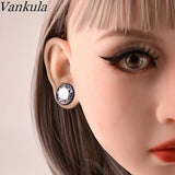 Punk Stainless Steel Round Zircon Ear Piercing Tunnels