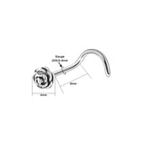 3pcs 18G Rose Flower Nose Hoop Stud Piercings 316L Stainless Steel Body Jewelry
