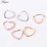 Miqiao 2pcs Zircon Multicolor Peach Heart Earrings