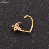 Miqiao 2pcs Zircon Multicolor Peach Heart Earrings