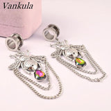 2pc Stainless Steel Ear Plugs Tunnels Stretchers Body Piercing Jewelry