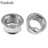 Unique Stainless Steel Unisex Snake Head Ear Piercing Plugs