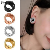 Unique Stainless Steel Unisex Snake Head Ear Piercing Plugs