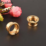 Unique Stainless Steel Unisex Snake Head Ear Piercing Plugs