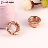 Unique Stainless Steel Unisex Snake Head Ear Piercing Plugs