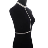 Sexy Silver Crystal Choker Bra Body Chain Beach Jewelry