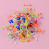 110Pcs Glow In Dark Acrylic Belly Button Ring Eyebrow Lip Piercing